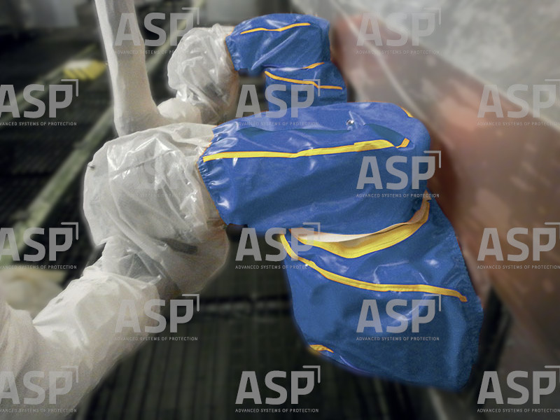 Copertura blu per robot di verniciatura